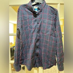 Men’s blue and red plaid Columbia button down size small